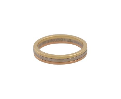 CARTIER Ring GG/ WG/ RG 18 K, 4,6 g. KP: 1150.-€ (2014). RW: 52, minimale Tragespuren, mit  Herstellermarken, nummeriert: "UN
