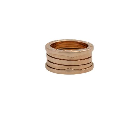 BULGARI Ring "B. ZERO 1" 4 Band- Ring, 18 K RSG. NP: ca. 2430.-€. RW: 54. 20./ 21. Jh., leichte Tragespuren, mit Herstellerpu