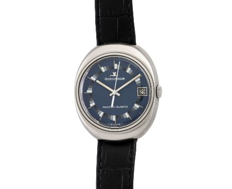 SAMMLUNGSAUFLÖSUNG JAEGER-LECOULTRE Vintage Master Quartz, Ref. 23301-51. Herrenuhr. Edelstahl. Quarz-Werk. Lederband mit Sti