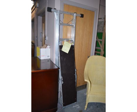 A combination ladder and platform.