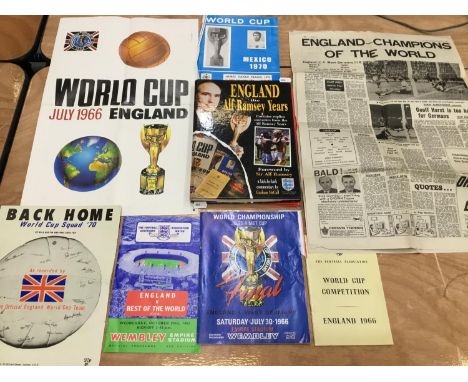 Poster, Alf Ramsey book, World Cup Guide & 1963 Programme.Please note - All our items are 'sold as seen'. Please visit our we