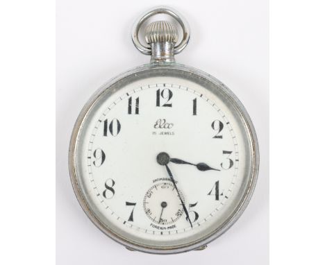 An Elco pocket watch, enamel dial with Arabic numerals and subsidiary dial