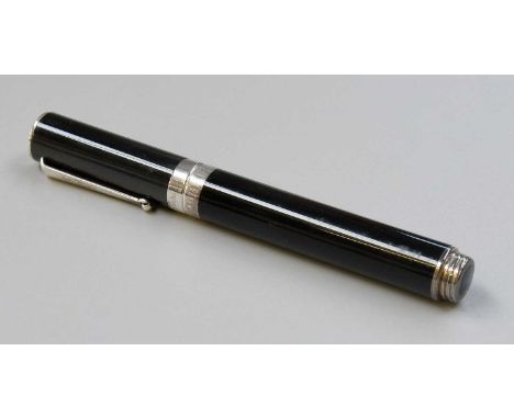 A Montegrappa Silver and Silver Plate Mounted Espressione Fountain-Pen, The Cap Rim With Maker's Mark 1140MI, the mottled cha