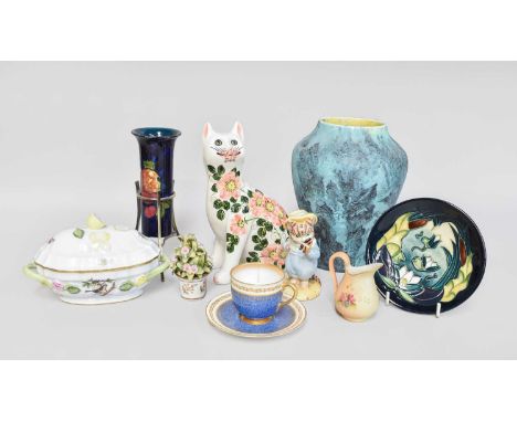 A Quantity of Assorted Ceramics Including: a Herand butter dish and cover ''Rothschild Bird'' pattern, Royal Worcester miniat