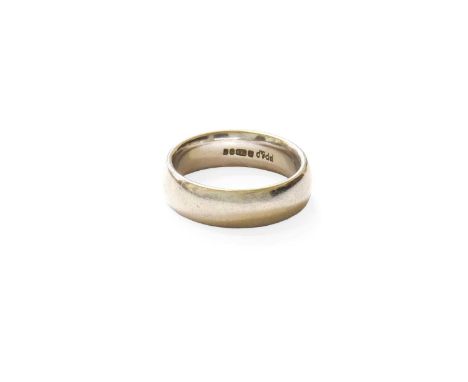 An 18 Carat White Gold Band Ring, finger size L1/2Gross weight 8.1 grams.