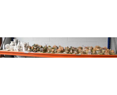 A Large Quantity of Lilliput Lane Model Cottages, many with deeds but unboxed, a quantity of Country Artists bird ornaments, 