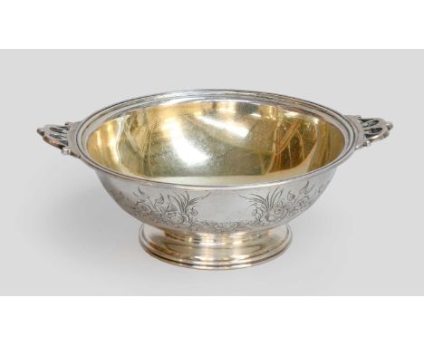 A Victorian Silver Bowl, by Henry Wilkinson and Co., Sheffield, 1854, tapering cylindrical and on stepped foot, with two pier