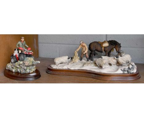 Border Fine Arts 'Winter Feeding', model no. JH10 by Judy Boyt, limited edition 1068/1250, on wood base; together with 'Easy 