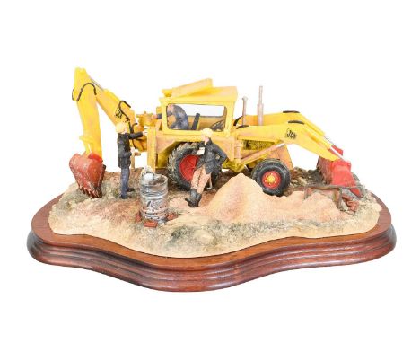 Border Fine Arts 'Tea Break' (JCB), model No. B0274 by Ray Ayres, limited edition 420/950, on wood base, with box and certifi