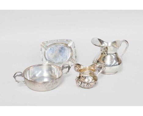 A Collection of Assorted Silver, comprising two graduated Art Nouveau style cream-jugs, by Victoria Silverware Ltd., Birmingh