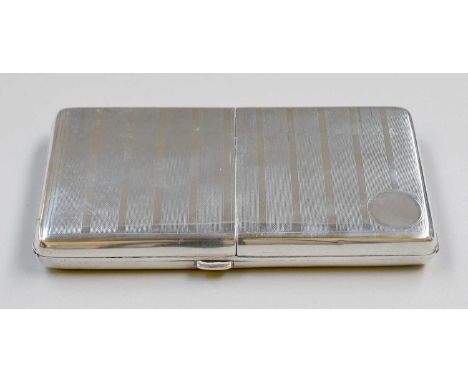 A George V Double-Hinged Silver Cigarette-Case, by S. Blanckensee and Son Ltd., Birmingham, 1913, oblong and with engine turn