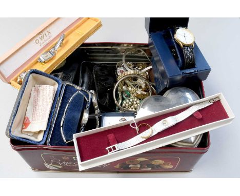 An 18 Carat Gold Band Ring (a.f.); and A Quantity of Costume Jewellery, including necklaces, a silver bangle, beaded necklace