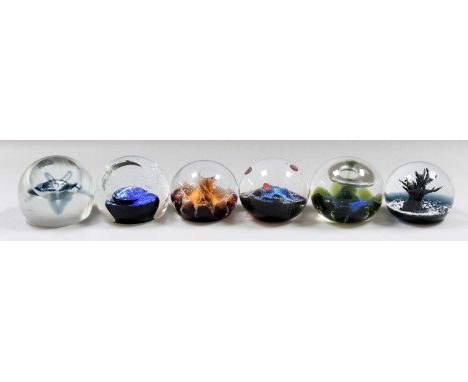 Caithness Glass Paperweights, "Orbit", "Uranus", "the Plough", "Space Probe II", "Vortex" and "Sculpture", all boxed (6)All i