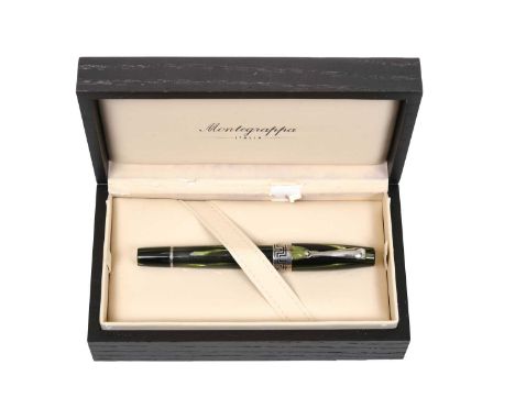 A Montegrappa Silver-Mounted Extra 1930 Ballpoint-Pen, The Silver Mounts With Maker's Mark 1140MI, with bamboo and black cell