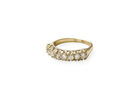 A Diamond Half Hoop Ring, eight round brilliant cut diamonds in white claw settings, to a plain polished shank, total estimat