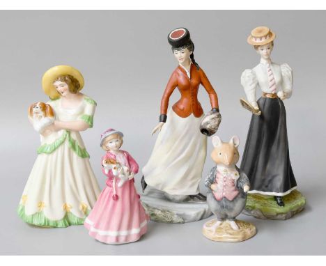 Two Royal Worcester Figures "Emily" and "Marion" both boxed, Royal Doulton figure "My First Figurine" and a Royal Doulton fig