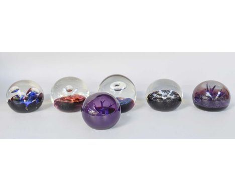 Caithness Glass Paperweights, "Coral", "Neptune", "Jupiter", "Moon", "Pluto" and another, all boxed (6)All weights in good co