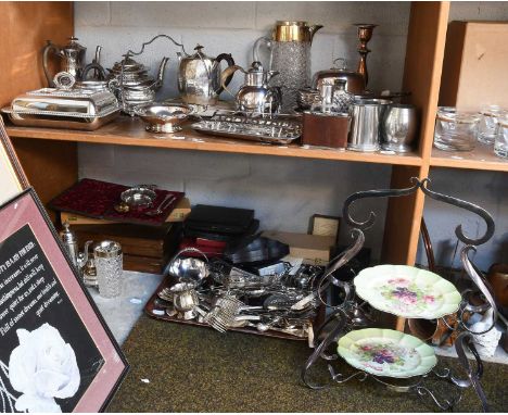 A Collection of Assorted Silver Plate,  including various tea and coffee-wares; items for the table; a two-tier silver plate 
