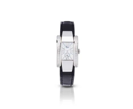 Chopard: A diamond-set wristwatch La Strada model 8357, stainless steel case, quartz movement, rectangular white dial with ap