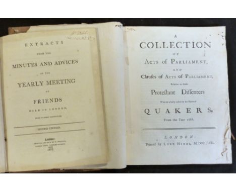 A COLLECTION OF ACTS OF PARLIAMENT AND CLAUSES OF ACTS OF PARLIAMENT RELATING TO THOSE PROTESTANT DISSENTERS WHO ARE USUALLY 