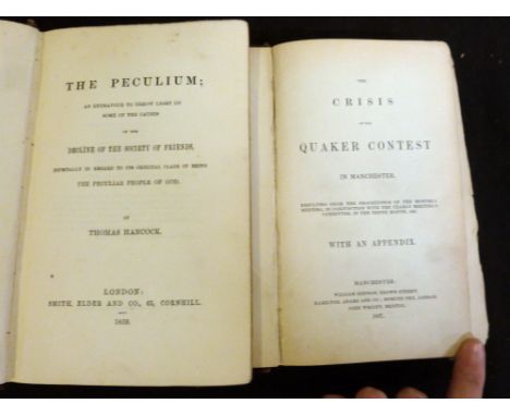 THOMAS D CREWDSON, WILLIAM KRAUSS, DAVID BANCROFT AND JOSEPH SIMPSON: THE CRISIS OF THE QUAKER CONTEST IN MANCHESTER... WITH 