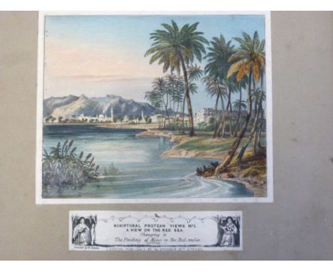 Scarce Spooner Hold to Light "Protean View" No 1, a view on the Red Sea which then changes to Moses in the rushes