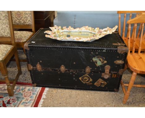 LARGE TRAVELLING TRUNK APPROX 105 X 58CM