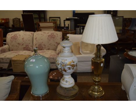 THREE VARIOUS TABLE LAMP BASES