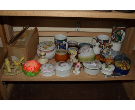 CERAMIC WARES, MUGS, SMALL FIGURES ETC
