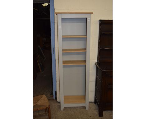 MODERN PAINTED WOOD OPEN SHELF UNIT, WIDTH APPROX 60CM MAX