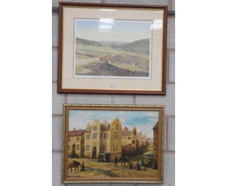 After K Melling limited edition print  and a collection of paintings by the artist L Moon.