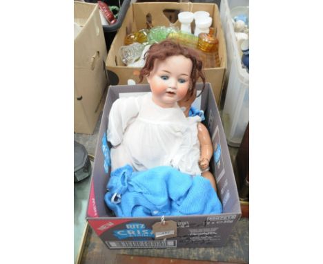 A Vintage Armand Marseille bisque head doll stamped " 992 A 9 M " and a second doll. (2)