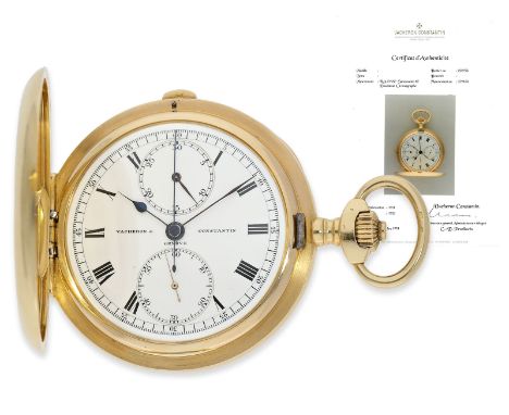 Taschenuhr: extrem seltenes Chronometer mit Chronograph, Vacheron &amp; Constantin Spezialkaliber "RA 19/20 Douzième Chronogr