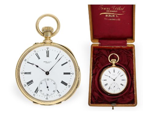 Taschenuhr: äußerst seltenes, hochfeines Chronometer mit 5-Minuten-Repetition, Henry Capt Geneve: Ca. Ø51mm, ca. 109g, 18K Go
