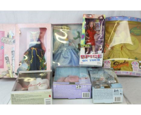Seven boxed dolls to include 3 x Mattel Barbie featuring 53973 Rapunzel, 56216 Princess of the Danish Court, 12791 The Great 