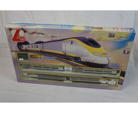 Boxed Lima OO gauge Nickel Silver Lima Technology train set with Eurostar locomotive and rolling stock