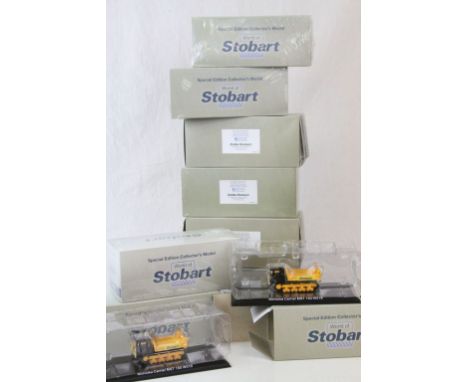 30 Boxed 1:76 Atlas Editions World of Stobart Series diecast models to include 8 x Komatsu Pc340 Hydraulic excavator, Scania 