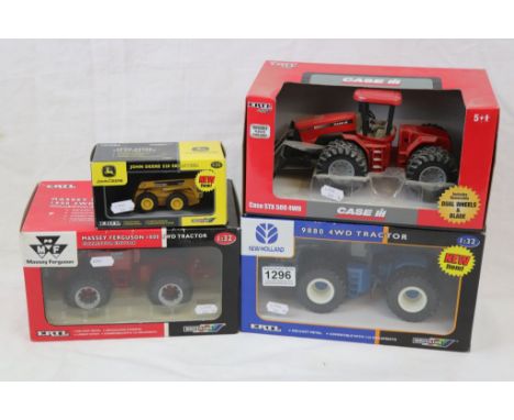 Four boxed 1:43 Brtains ERTL models to include 13654 9880 4WD Tractor, 13451A Massey Ferguson 1800 4WD Tractor Collector Edit