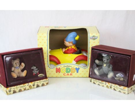 Two boxed Steiff Collection by Enesco porcelain models to include 597252 &amp; 597295 plus a boxed Bendy Noddy Car (3)