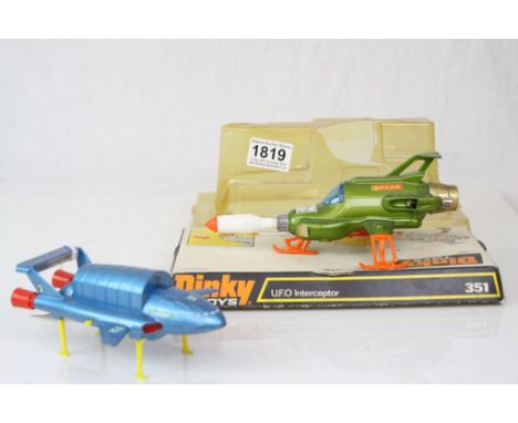Two Dinky diecast models both with boxes/packaging in poor condition to include 351 UFO Interceptor SHADO and 106 Thunderbird