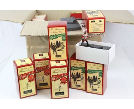 A collection of approx 30 x Boxed Redcoat &amp; Bluecoat British Army Metal Model Soldiers To Include Model Numbers : 43137, 