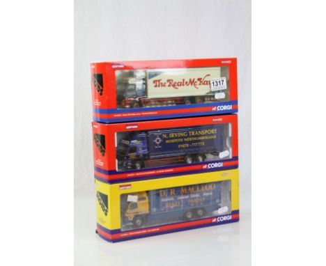 Three boxed ltd edn 1:50 Corgi Rigids diecast models to include CC13517 N Irving Transport, CC13520 D R MaCleod and CC13515 T