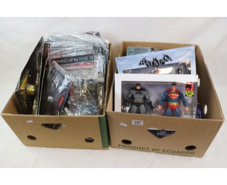 Collection of collectables to include boxed DC Collectables Batman and Superman &amp; Batman Arkham Origins figures, Mattel D