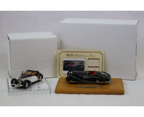 Two ltd edn boxed 1:43 Heco Miniatures metal models to include Bugatti Type 57 Stelvio 1934 (017/200) and Bugatti 57C No 5780