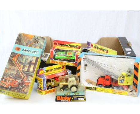 10 Boxed diecast models with poor/fair boxes to include Corgi Major 1154 Mack Priestman Crane Truck, Corgi Major 1127 Simon S