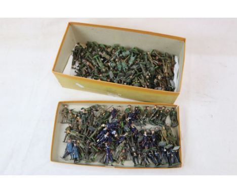 Metal Figures - Collection of soldiers, mainly Britains, various military regiments to include Army, Navy and Airforce, gd wi