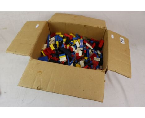 Large box of original vintage Lego bricks and accessories plus a group of instructions 