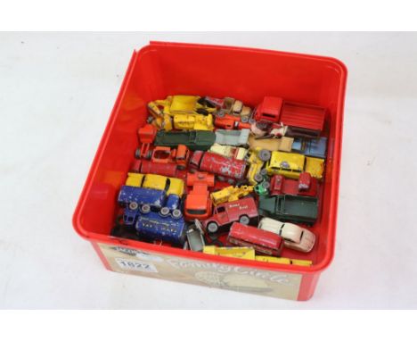 Collection of vintage play worn Matchbox Lesney diecast models, mainly commercial examples 
