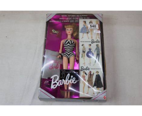 Boxed Mattel 11590 35th Anniversary Barbie doll 1993, appearing unremoved from packaging, slight wear to box 