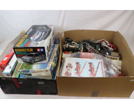 Seven boxed model kits to include Tamiya 58138 Renault Clio Williams 1/10 scale (built), Airfix x 4, ESCI BA Jaguar GR1 and G